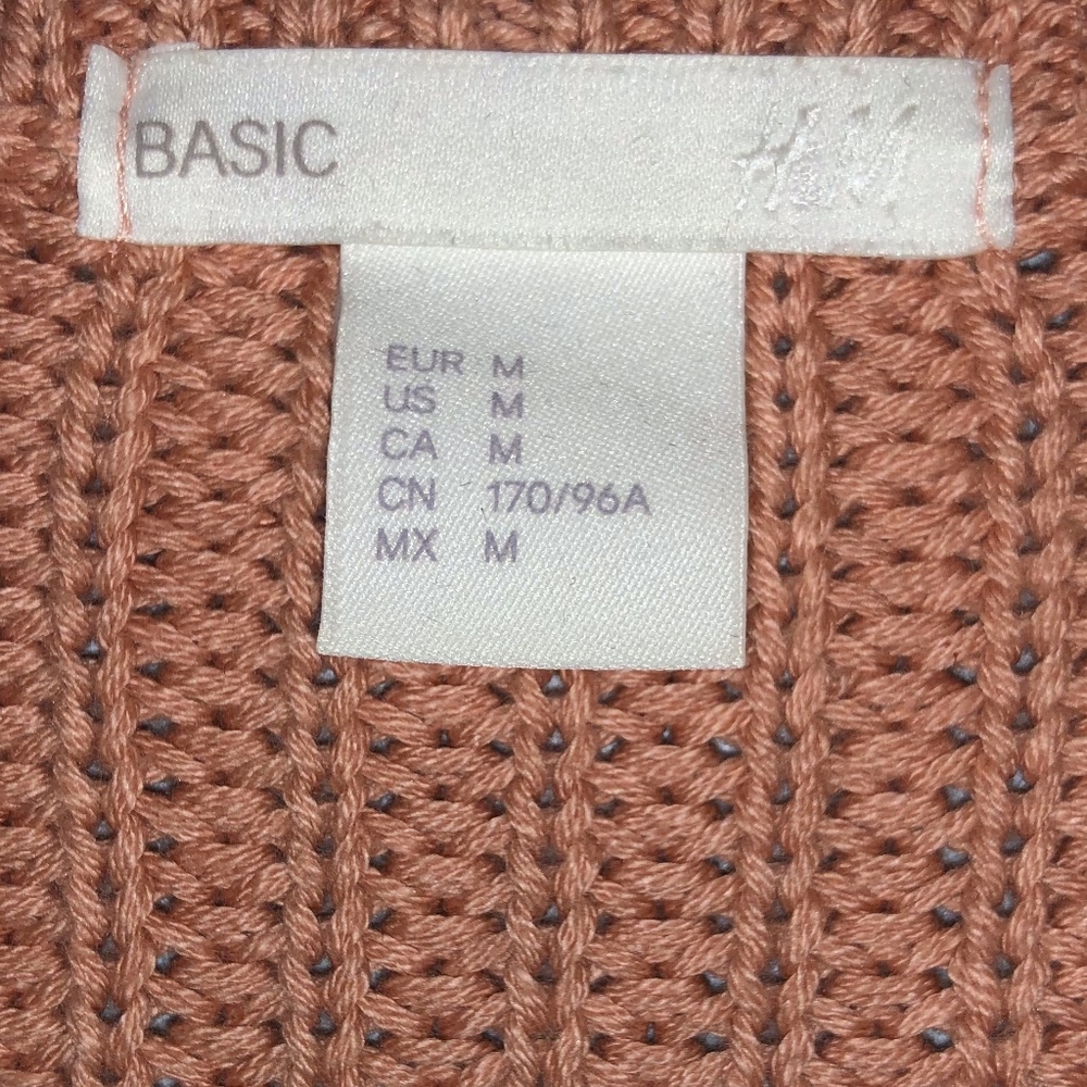 H&M Rib-Knit Sweater Size M Salmon LIKE NEW - Picture 4 of 5